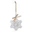 Ensemble de 3 ornements en forme de flocon de neige - blanc antique