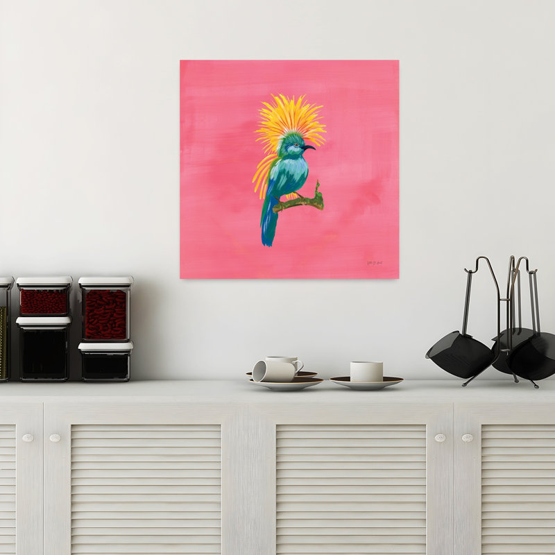 Oiseaux du paradis III, art tropical, H 18 po x l 18 po