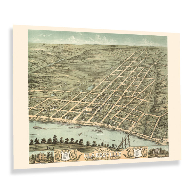 1870 Clarksville, Tennessee, H 18 po x l 24 po