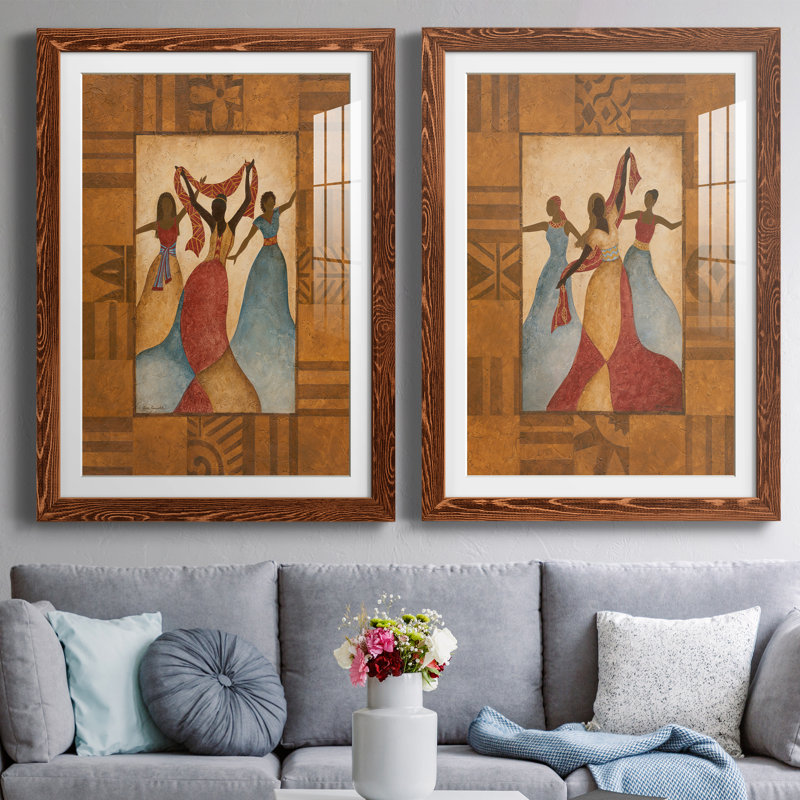 Rhythme - ensemble de 2 peintures encadrées, Cadre en érable, H 31,5 po x l 47 po x P 1,5 po