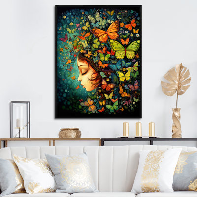 Intime Butterfly Bliss Girl I, reproduction d'art sur toile