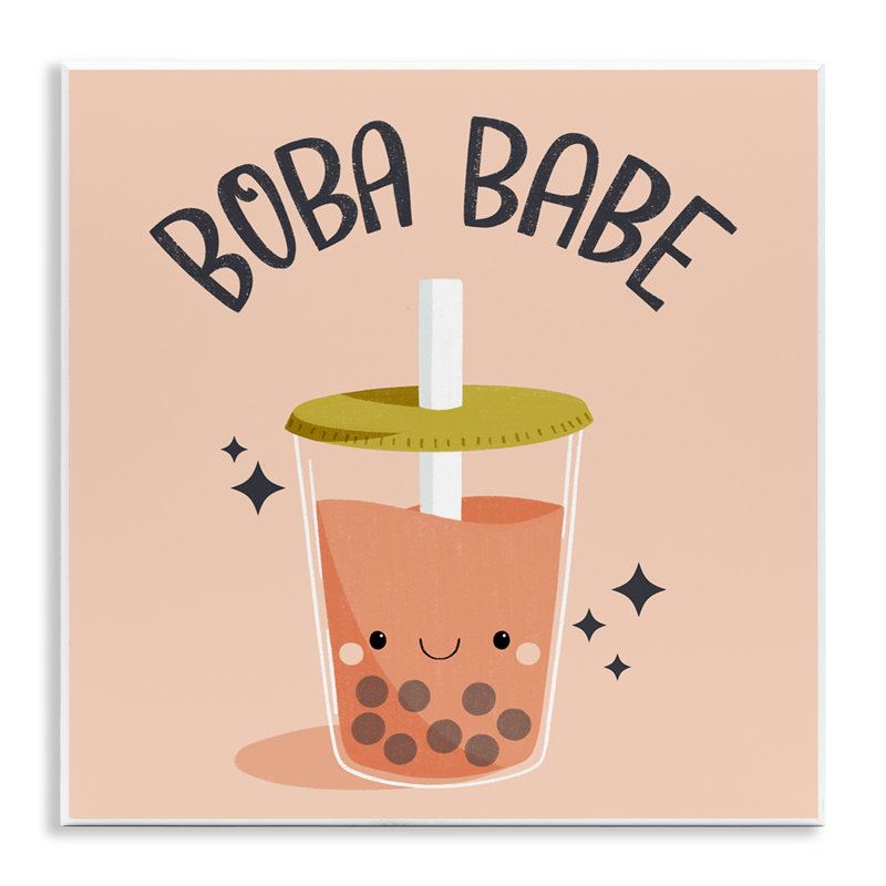 Plaque murale Boba Babe Bubble Tea, design par Sarah Hickman
