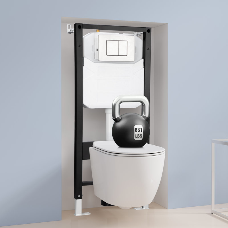 Capri 2-Piece 0.8/1.6 GPF Dual Flush Elongated Bowl Wall Mounted Toilets with In-Wall Tank, Fits 2x6 Studs(Seat Included)