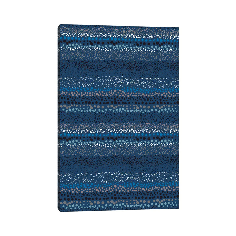 Little Textured Dots Navy by Ninola Design - Wrapped Canvas Gallery-Wrapped Canvas Giclée
