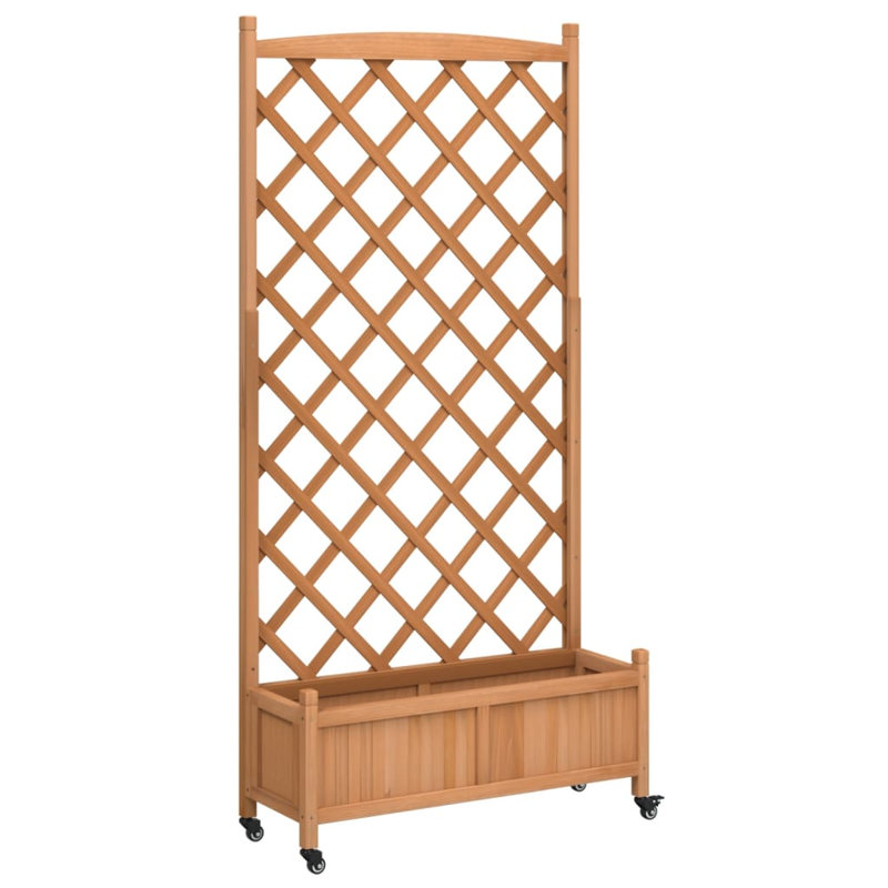 Wood Pot Planter, Brown, 73.8" H x 35.4" W x 13.8" D
