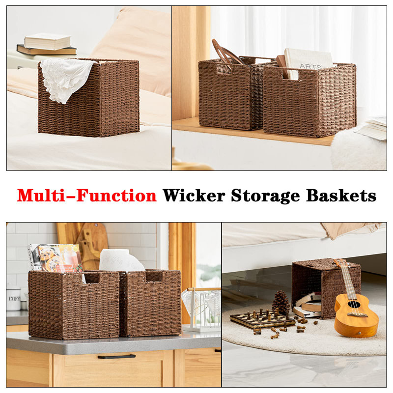 Red Barrel Studio Wicker Bin, Brown