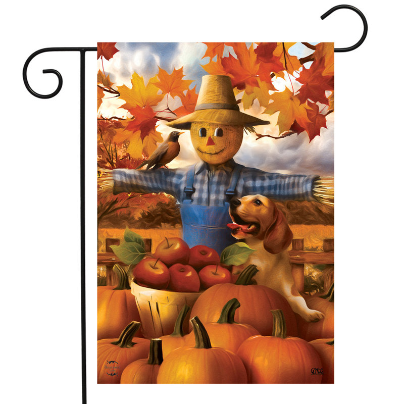 Automne drapeau de jardin moisson épouvantail, Automne orange/brun 2
