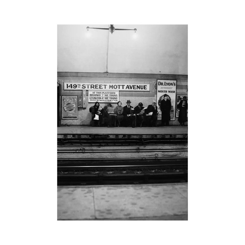 1930s Men And Women Waiting For Subway Train 149th Street Mott Avenue Bronx New York City - Wrapped Canvas Print