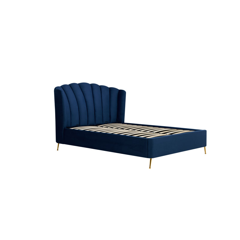 135CM Andrue FABRIC OTTOMAN PINK, Kingsize (5'), Blue