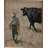 A Boy And His Beef Cow Walking-989114526