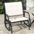 Cream White Backyard Glider Chair With Metal Frame And Breathable Mesh Fabric For Garden, Poolside, Balcony Poolside Structure Padding Backyard,