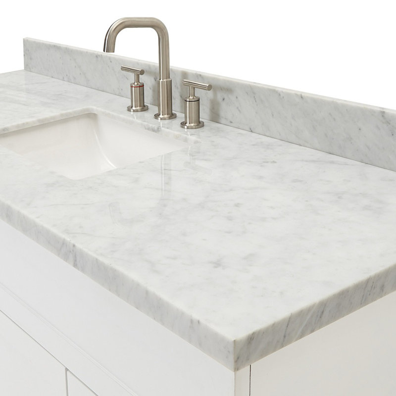 Hamlet 61'' Single Bathroom Vanity with Carrara Marble Top, White