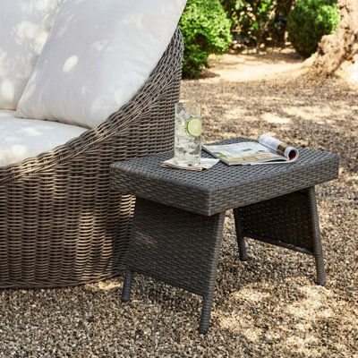 Table d'appoint d'extérieur pliante en osier Blaise