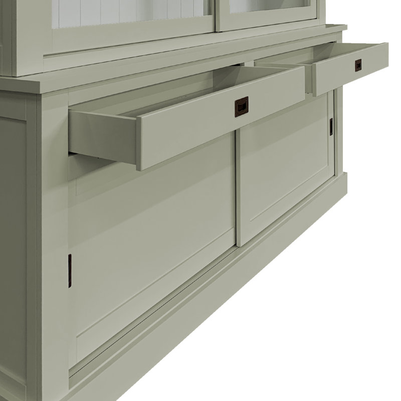 Antione Display Cabinet, Pebble Grey/Antique Bronze