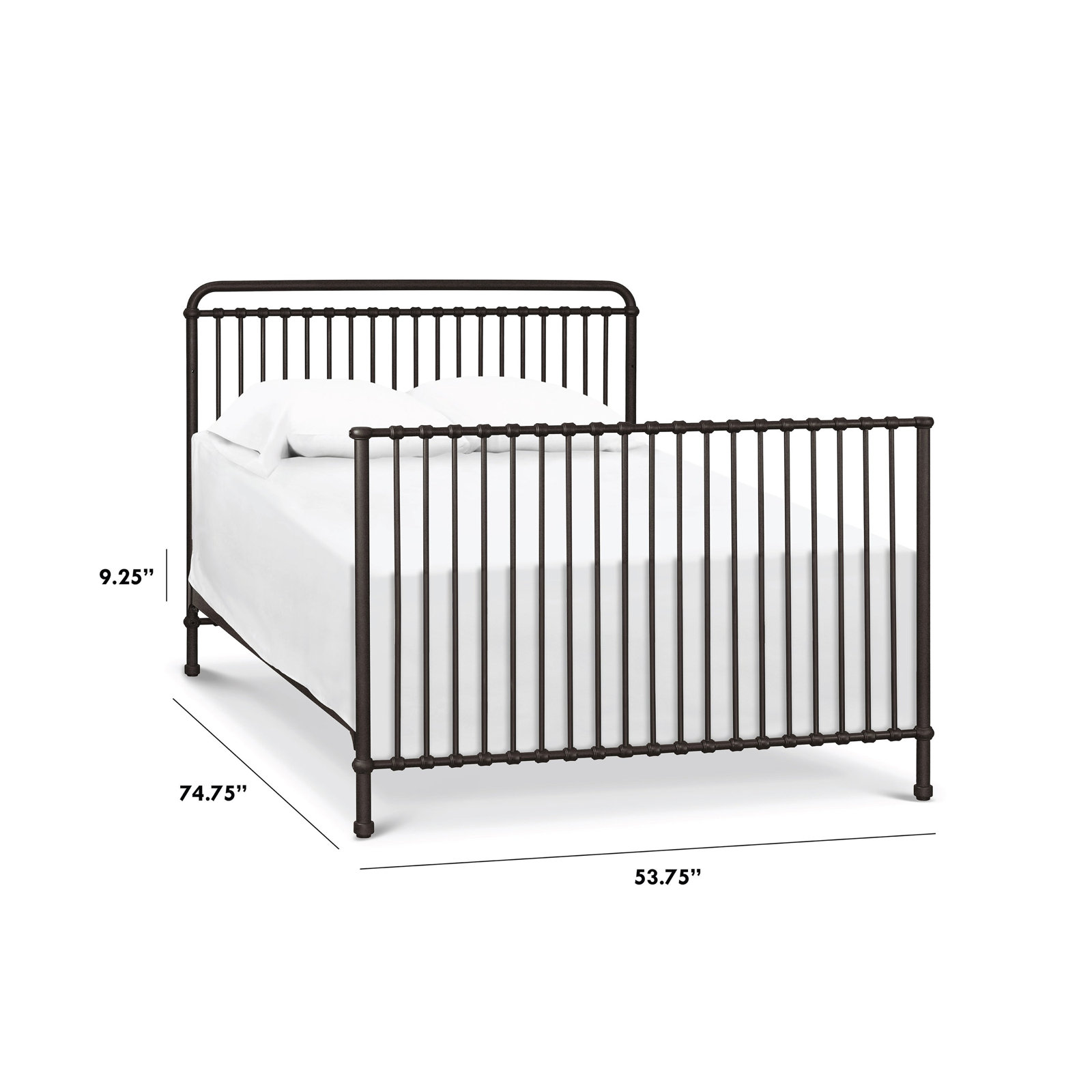 Winston Full Bed Rails, Vintage Iron