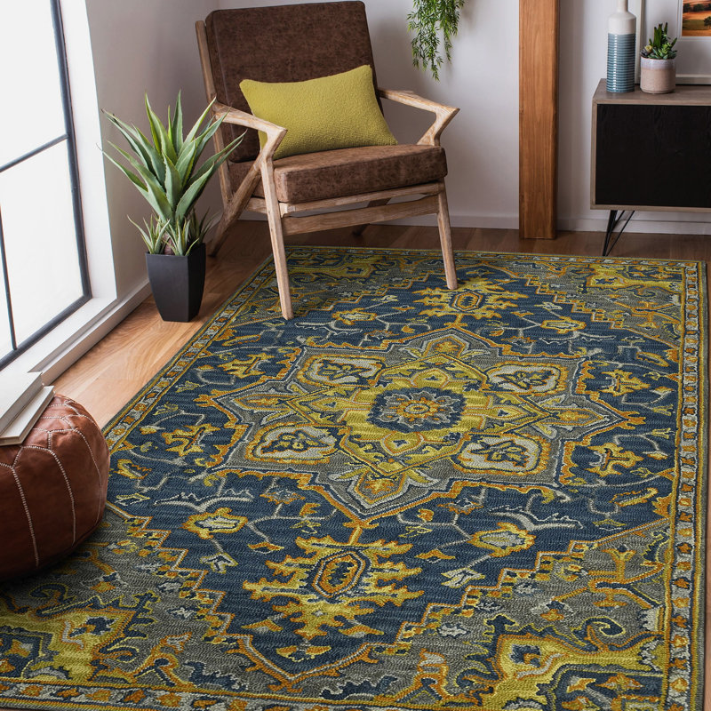 Tapis en laine touffeté à la main Shidler, Rectangle 5 pi x 8 pi