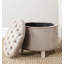 Repose-pieds de rangement rond capitonné Maiden-91029064