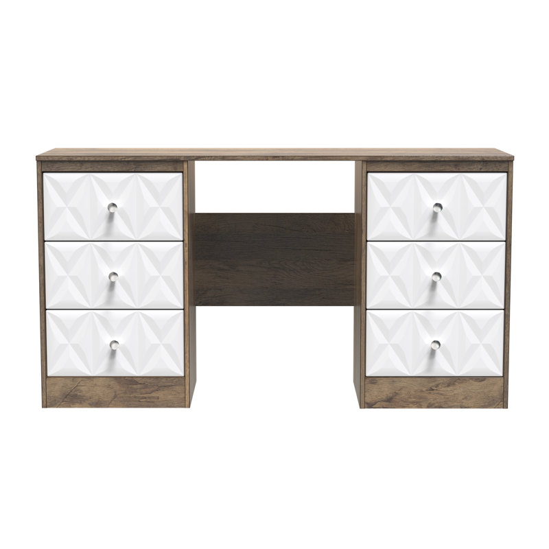 Ceinwen Dressing Table, White Matt/Vintage Oak
