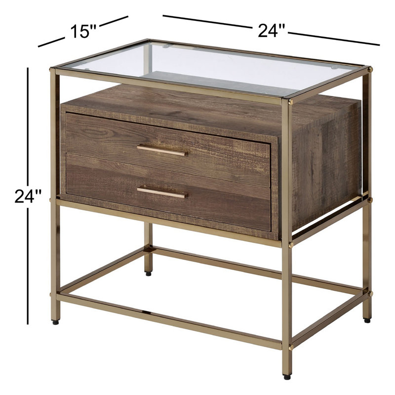 Table de chevet 2 tiroirs Vicini