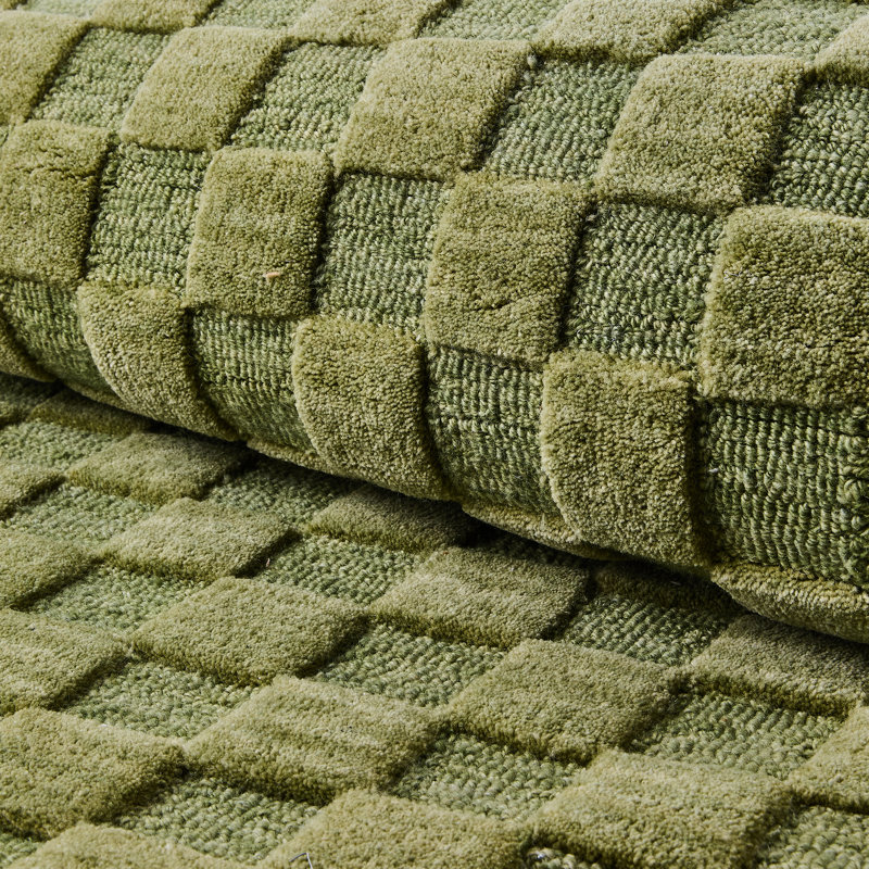 Moss Checkerboard Rug, Rectangle 2'3" x 3'9"