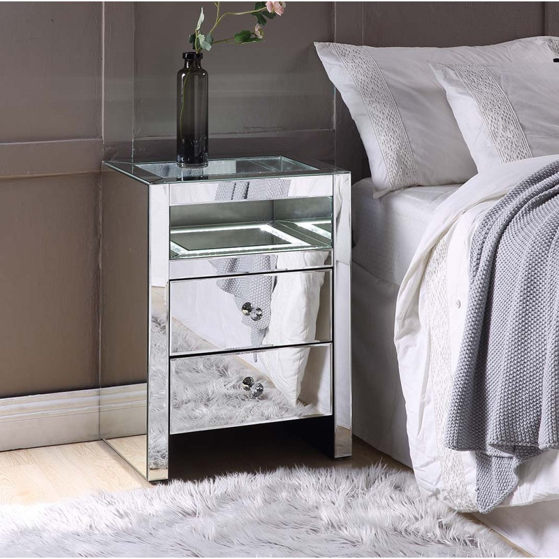Table de chevet 2 tiroirs Noires