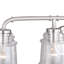 Luminaire de salle de bain industriel en nickel satiné à 4 lumières de 30,5 pouces de large Akini, abat-jour en verre transparent, à intensité variable, compatible avec DEL, applique murale en acier fixée au-dessus du miroir-167366205