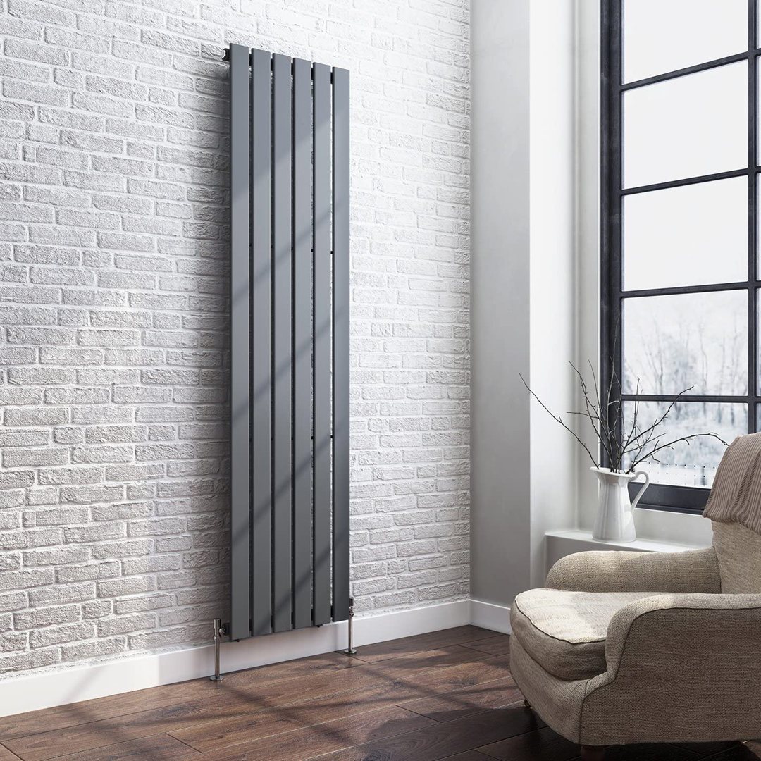 iBathUK Belgravia Vertical Single Slim Flat Panel Radiator Anthracite