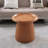 Light Coffee Magnesium Oxide Fluted Base Side Table  19.69" Diameter Round Accent Table