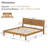 Mid-Century Modern Design Solid Rubberwood Bed Frame, No-Tool Quick Assembly Mortise And Tenon Structure-1848643980-1848643970