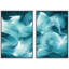 «Abstract Blue Ocean Wave Motion Art», reproduction d'art sur toile encadrée, 2 pièces-124932829-124932833