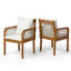 Ensemble de 2 chaises d'extérieur en bois d'acacia de patio avec accoudoirs en corde tissée et coussins résistants aux intempéries, structure robuste à capacité de poids élevée, sièges ergonomiques et confortables