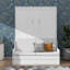 Grand lit escamotable mural avec coussin, structure de lit pliable en bois transformable en canapé-525096378