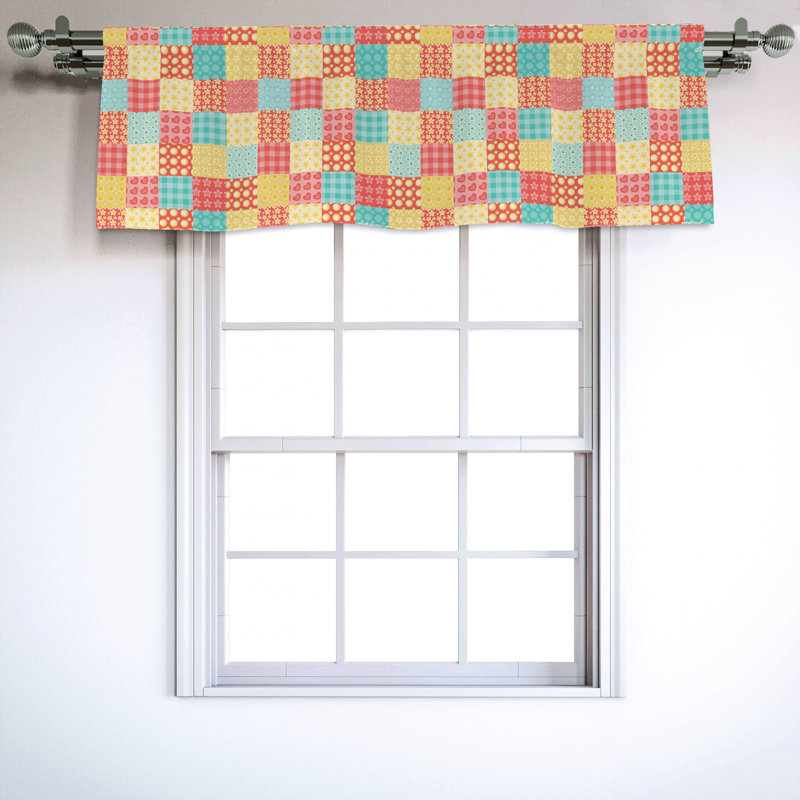 Sateen Patchwork Ruffled Window Valance