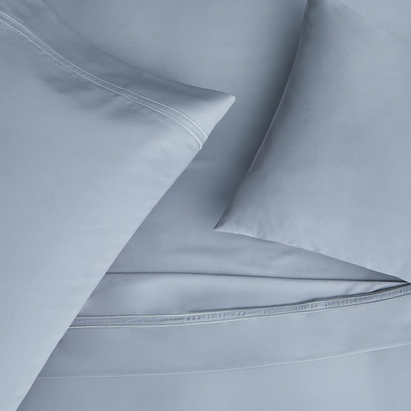 Supima Sateen Sheet Set, White, Split Cal.King Sheet Set+1Fitted Sheet+2Pillowcase