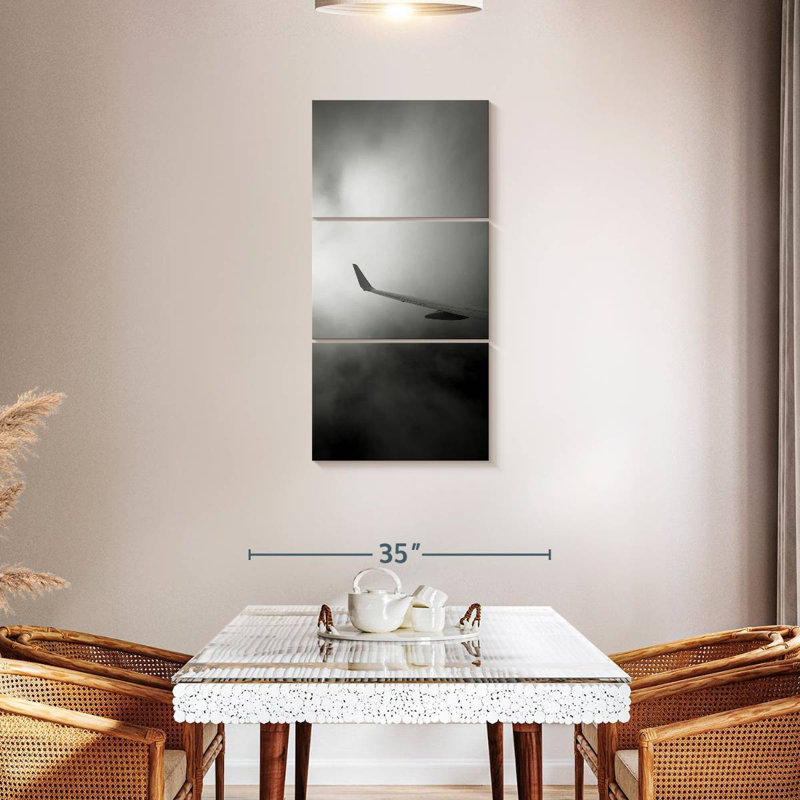 Airplane Monochrome Wing, 27" H x 12" W