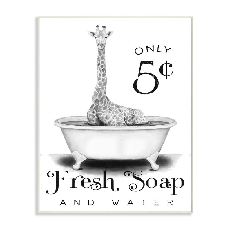 «Fresh Soap and Water» par Rachel Nieman - impression d'art graphique, H 15 po x l 10 po x P 0,5 po, Plaque murale