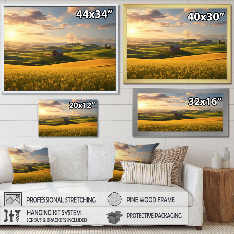 «Washington», art mural sur toile Washington, Cadre naturel flottant, H 12 po x l 20 po x P 1 po