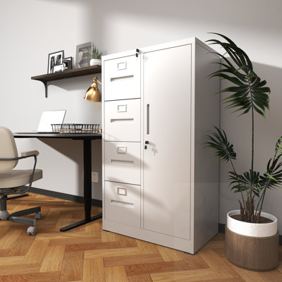 4 Drawers Filing Cabinet With Lock And 1 Door