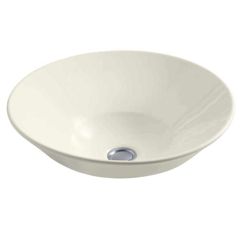 Conical Bell Artist Editions Oval Vessel or Wall Mount Bathroom Sink, Biscuit