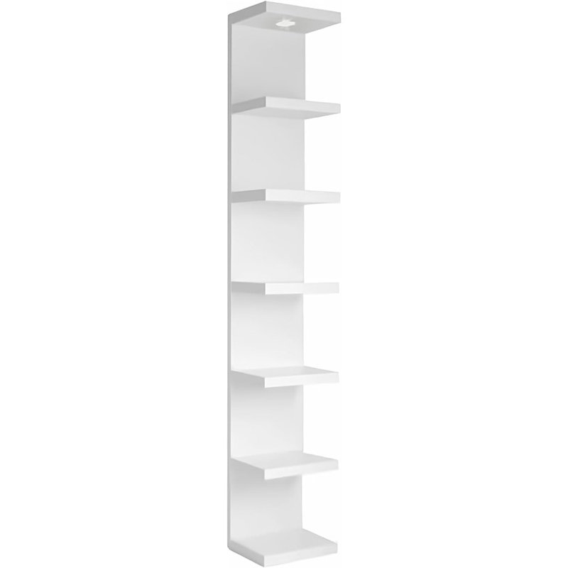 7 Tier Wall Shelf Unit,white Lack Wall Shelf,display Floating Shelf With Led Remote Control Light