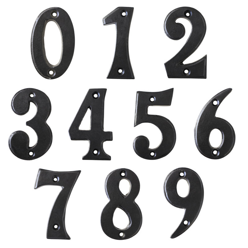 Numéro de maison de 2,8 po, 5, Noir