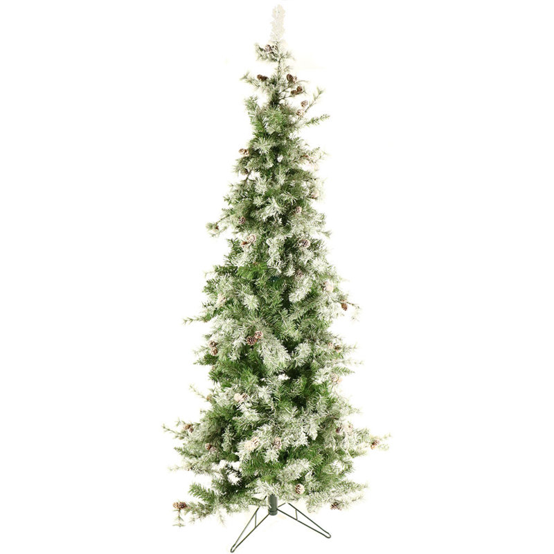9-Foot Green and White Slim Fir Artificial Christmas Tree
