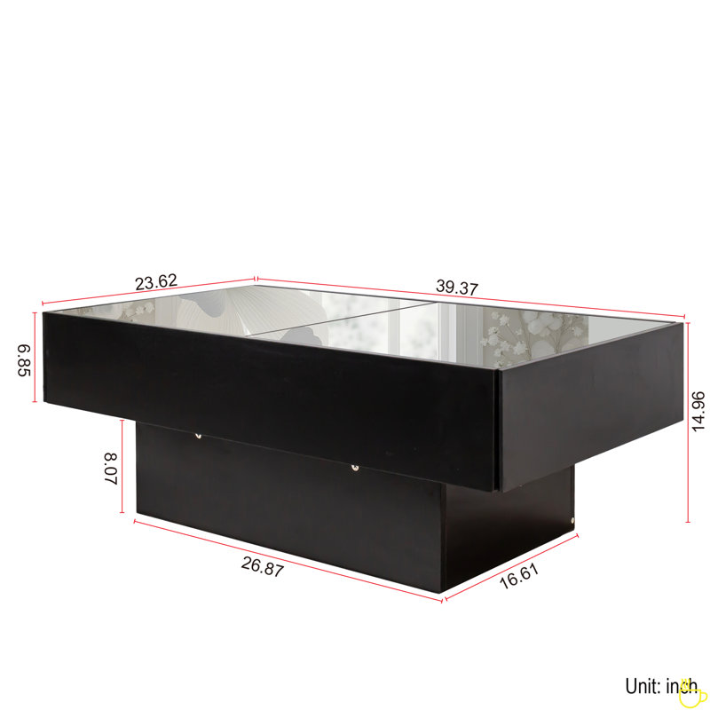 Coffee Table With Sliding Tabletop, Centre Table With Hidden Storage Compartment, Extendable Table
