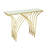 Derbyshire Metal Geometric Gold Console Table with Mirrored Glass Top