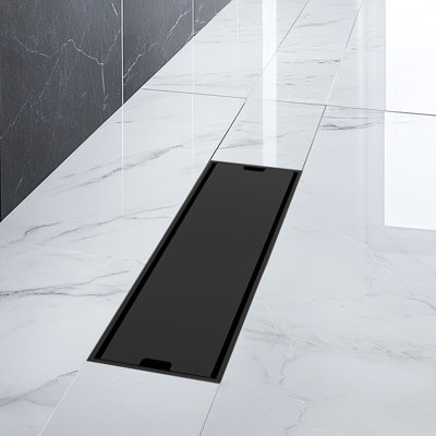 12 Inch Linear Shower Drain With Tile-In Pattern Grate