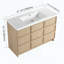 Meuble-lavabo autoportant de 48 pouces avec lavabo en résine et 3 portes d'armoire à fermeture en douceur-382692766