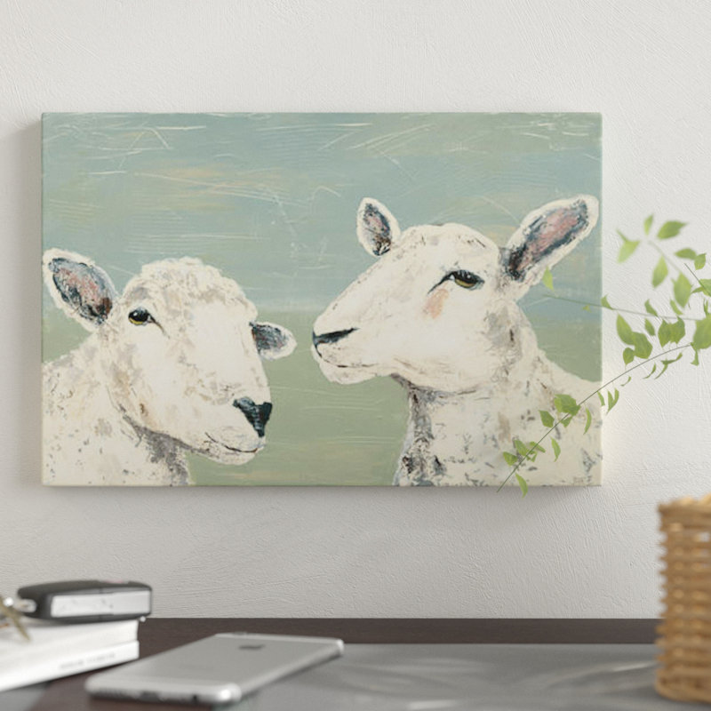 " Bashful Sheep I " by Jade Reynolds, 40" H x 60" W x 1.5" D, Wrapped Canvas, No Mat