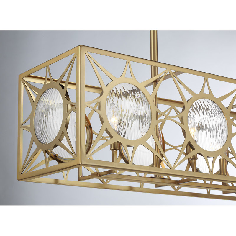 Balfour 8-Light Linear Chandelier in Brass, Brass