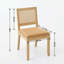 Chaises de salle à manger modernes en bois massif avec dossier en rotin, chaises d'appoint en lin brun clair (ensemble de 2) 