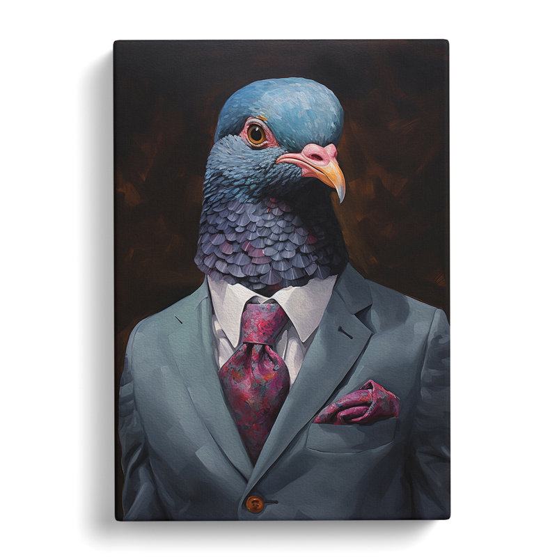 Pigeon In A Suit - Print, 76cm H x 50cm W x 3cm D